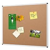 VIZ-PRO Cork Notice Board, 36 X 24 Inches, Silver Aluminium Frame