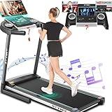 SYTIRY Treadmills for Home with TV Screen and WiFi,Smart Folding Treadmill Machine,3D Virtual Sports Scene,HiFi Speakers,Popular APP for Social Networking, Video, and Search,Foldable Treadmills