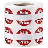 1000 PCS Garage Sale Price Labels Yard Sale Stickers 0.87 Inches Round Red Adhesive Discount Stickers Price Retail Stickers for Retail Store