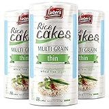 LIEBERS Rice Cakes, Kosher Certified Snack, Dairy Free, Wheat Free, Gluten Free, And Vegan options (pack of 3) (Multi Grain)