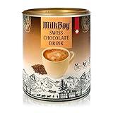 MilkBoy Gourmet Hot Chocolate Mix - Swiss Chocolate Drink for Cold or Hot Cocoa - Kosher, Vegan, and Gluten Free Hot Chocolate Mix Canister with 12 Servings, Rainforest Alliance Certified, 12 OZ