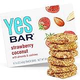 The YES Bar – Strawberry Coconut – Plant Based Protein, Decadent Snack Bar – Vegan, Paleo, Gluten Free, Dairy Free, Low Sugar, Healthy Snack, Breakfast, Low Carb, Keto Friendly (Pack of 6)