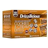 Drizzilicious Mini Rice Cakes Cookies & Cream - Rice Crisps, Healthy Snack for Adults and Kids, Flavored Rice Cakes, Vegan, Gluten Free, Allergen Free, Only 90 Calories Per Bag - 0.74 oz (Pack of 10)