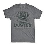 Crazy Dog Mens T Shirt Professional Crop Duster Funny Fart Joke Tee Corny Joke Gag Gift for Dad Cropduster Farting Tee Dark Heather Grey XL