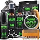 Beard Kit Beard Grooming Kit w/Beard Wash/Shampoo Beard Oil Balm Brush Comb Scissor Bag e-Book Christmas Stocking Stuffers Gifts Ideas for Men Him Dad Boyfriend Husband Mens