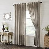 VHC Brands Sawyer Mill, Farmhouse Curtain Panels, Ticking Stripe, Charcoal, 96x50, Set of 2