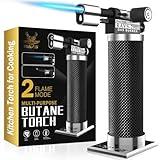 ravs Butane Torch Lighter, DUAL Flame Mode Kitchen Torch Cooking Torches, Blow Torch lighters butane refillable, Micro Torch Mini Torch for heat shrink tubing, Soldering Torch (Butane is Not Included)