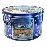 Kelsen Danish Butter Cookies in Decorative Holiday Tin, 80 Ounce (300 Cookies)