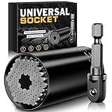 Stocking Stuffers for Adults Men,Super Universal Socket Tools Gifts for Men,Mens Christmas Gifts,Cool Stuff Gadgets for Men Dad Husband Boyfriend Him,Tools Socket Set with Power Drill Adapter(7-19 MM)