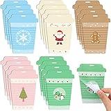 400 Sheets Christmas Notepad Set Xmas Santa Claus Elk Notepads Winter Holiday Theme Memo Pad Christmas Sticky Notes Adhesive Christmas Notepad for Work Study Shopping to List(Coffee Cup Style)