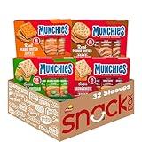 Munchies Baked Sandwich Crackers Variety Pack, Cheese Peanut Butter, Toast Peanut Butter, Doritos Nacho Cheese, and Doritos Jalapeno Cheese (Pack of 32 sleeves)