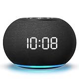 Reacher Auto-Dimmable Alarm Clock Sound Machine with Night Light, 20 Soothing Sounds, LED Digital Display, Sleep Timer, Adjustable Volume, Small White Noise Maker for Office, Travel