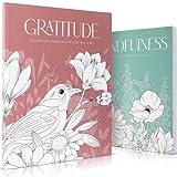 Beautiful Adult Coloring Book Set of 2 for Relaxation - Gratitude and Mindfulness Books with Inspirational Quotes Making it a Great Gift - Perfect Stress-Relieving Books Fun to Color for Women