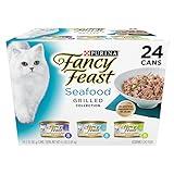 Purina Fancy Feast Grilled Wet Cat Food Seafood Collection in Wet Cat Food Variety Pack - (Pack of 24) 3 oz. Cans