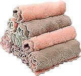 10 Pack Kitchen Cloth, Microfiber Dish Towels Washcloths, Super Absorbent Coral Velvet Dishtowels, Premium Cleaning Cloths,Non-Stick Oil Quick Dry Dish Towels, Soft Tea Towels, Table Cleaning Cloths.