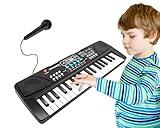 M SANMERSEN Kids Piano Keyboard, Piano for Kids with Microphone Portable Electronic Keyboards for Beginners 37 Keys Musical Toy for 3/4/5/6 Year Old Girls Boys