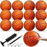 Jexine Basketball, 12 Pcs Official Size 7 Rubber Basketball with Air Pump, Orange (9.5 inch), for Adult Youth Swimming Pool Training & Arcade Game