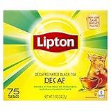 Lipton Tea Bags For a Delicious Beverage Decaffeinated Black Tea Caffeine-Free and Made With Real Tea Leaves 75 Tea Bags