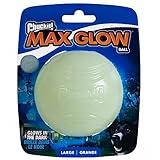 Chuckit! Max Glow Ball Dog Toy, Large (3 Inch Diameter) for dogs 6-100 lbs, Pack of 1