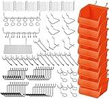 HORUSDY 150-Piece Pegboard Hooks Assortment, Pegboard Accessories with Pegboard Bins for Organizing Various Tools