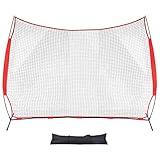 Collapsible Barricade Backstop Net 12x9 ft, Net for Lacrosse, Baseball, Basketball, Soccer, Field Hockey and Softball Practice Barrier, Portable Hitting Net for Backyard, Park, with Carry Bag