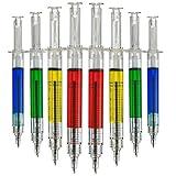 Bedwina Syringe Pens - (Bulk Pack of 24) Retractable Fun Multi Color Novelty Pen for Nurses, Nursing Student School Supplies, Birthdays, Stocking Stuffers and Toy Party Favor Gifts