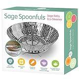 Sage Spoonfuls Baby Food Steamer Basket, Stainless Steel, Collapsible Steamer Basket for Baby Food, Vegetables & Fruit, Dishwasher Safe, Baby Food Cooker