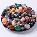 SigMntun Polished Stone Set Mixed Crystals, 72 Pcs Handpicked Tumbled Gemstones Rocks, Pebbles for Reiki, Chakra, Healing, Home Decor, Mixed-162