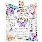 Stbyiz August Birthday Blanket 60"x 50", August Birthday Gifts for Women, Queens are Born in August, August Birthday Gifts for Her/Woman/Mom/Grandma/Sister/Best Friend