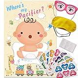 ADJOY Pin The Pacifier on The Baby Game - Baby Shower Party Favors and Game - Pin The Dummy on The Baby Game