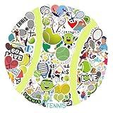 55PCS Tennis Stickers,Cartoon Tennis for Waterproof Water Bottles Laptop Decals for Skateboard Phone Luggage Journal Decoration,Cute Tennis Vinyl Stickers for Kids Teens Adults Sports Fans