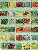 30 Packs of Deluxe Valley Greene Heirloom Vegetable Garden Seeds Non-GMO(Guaranteed 30 Different Varieties as Listed)