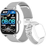 Smart Watch Make/Answer Calls, Smartwatch for Men Women Digital Watch Fitness Tracker,Heart Rate Blood Pressure Blood Oxygen Sleep Monitor, IP67 Waterproof Running Fitness Watch for Android iOS,Silver