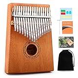 Kalimba Thumb Piano,YUNDIE Portable 17 Keys Mbira Finger Piano with Tune Hammer and Study Instruction,Musical Instruments Birthday Gift for Kid Adult Beginners Professional(Brown)