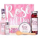 Spa Gifts for Women, Gift Set for Women, BFF LOVE 6Pcs Rose Spa Set for Women, Spa Kit with Essential Rose Oil, Bath Salt, Soap, Natural Petals, Mothers Day Gifts for Mom