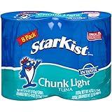 StarKist Chunk Light Tuna in Water, 5 oz (8 Pack) Canned Tuna Fish, Wild Caught, Gluten Free, Ready to Eat, Perfect for Salads, Keto Meals and Snacks, with 20g Protein & 90 Calories Per Serving