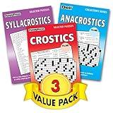 Crostics, Syllacrostics, Anacrostics Assortment Puzzles for All Ages – 3 Pack