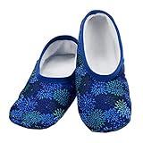 Snoozies Skinnies Slipper Socks – Cozy, Foldable Slippers for Women, Non Slip Socks for Travel & Indoors (Fireworks, Medium)