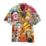 More Clown Less Frowning Halloween Hawaiian Shirts Happy Hippie Trippy Aloha Button Down Shirts Horror Movie Scared Clown Holiday Horror Halloween Party Hawaii Style Couple Team Family Apparel Gift