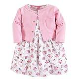 Luvable Friends baby girls and Cardigan Casual Dress, Pink Floral, 0-3 Months US