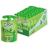 GoGo squeeZ Fruit on the Go, Apple Apple, 3.2 oz (Pack of 18), Unsweetened Fruit Snacks for Kids, Gluten Free, Nut and Dairy Free, Recloseable Cap, BPA Free Pouches