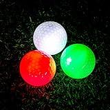 THIODOON Glow in The Dark Golf Balls Light up Led Golf balls Night Golf Gift Sets for Men Kids Women 3 Pack (Red& Green& White)