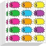 300 Pcs Removable Garage Sale Stickers, Yard Sale Price Tag Stickers (2"x3"), Price Label Stickers with Space to Write Pricing, Bright Colors Sale Stickers for Retail,Rummage