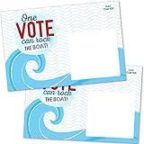 T MARIE 100 Bulk Voter Postcards 4x6” - One Vote Can Rock the Boat - Red, White and Blue Theme With Blank Back for Message to Voters - Encourage Voting In Your State