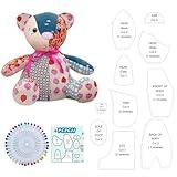 Memory Bear Sewing Patterns Template Ruler Set with Instruction Manual, Memory Bear Patterns Templates for Sewing (12IN)