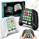 VATOS 2PCS Quick Push Fidget Game Handheld Black & White Electric Pop Game with 5 Gameplay Modes, Handheld Game Controller, Portable Toy Cool Gifts for 6 7 8 9 Year Old Kids Boys Girls Teens Adults