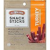 Old Wisconsin Turkey Sausage Snack Sticks, Naturally Smoked, Ready to Eat, High Protein, Low Carb, Keto, Gluten Free, 6 Ounce Resealable Package