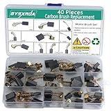 Gysxrda Electric Motor Carbon Brushes Set - 40 Pack Replacement Repair Kit with 10 Sizes, Suitable for Repair Power Tools Part