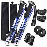 Covacure Trekking Poles Collapsible Hiking Poles - Aluminum Alloy 7075 Trekking Sticks with Quick Lock System, Telescopic, Collapsible, Ultralight for Hiking, Camping