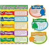 Carson Dellosa Literary Genres Bulletin Board Set, Classroom Bulletin Board Set Include 14 Literature Themes Pieces, Includes Bonus Resource Guide - 17" x 24"